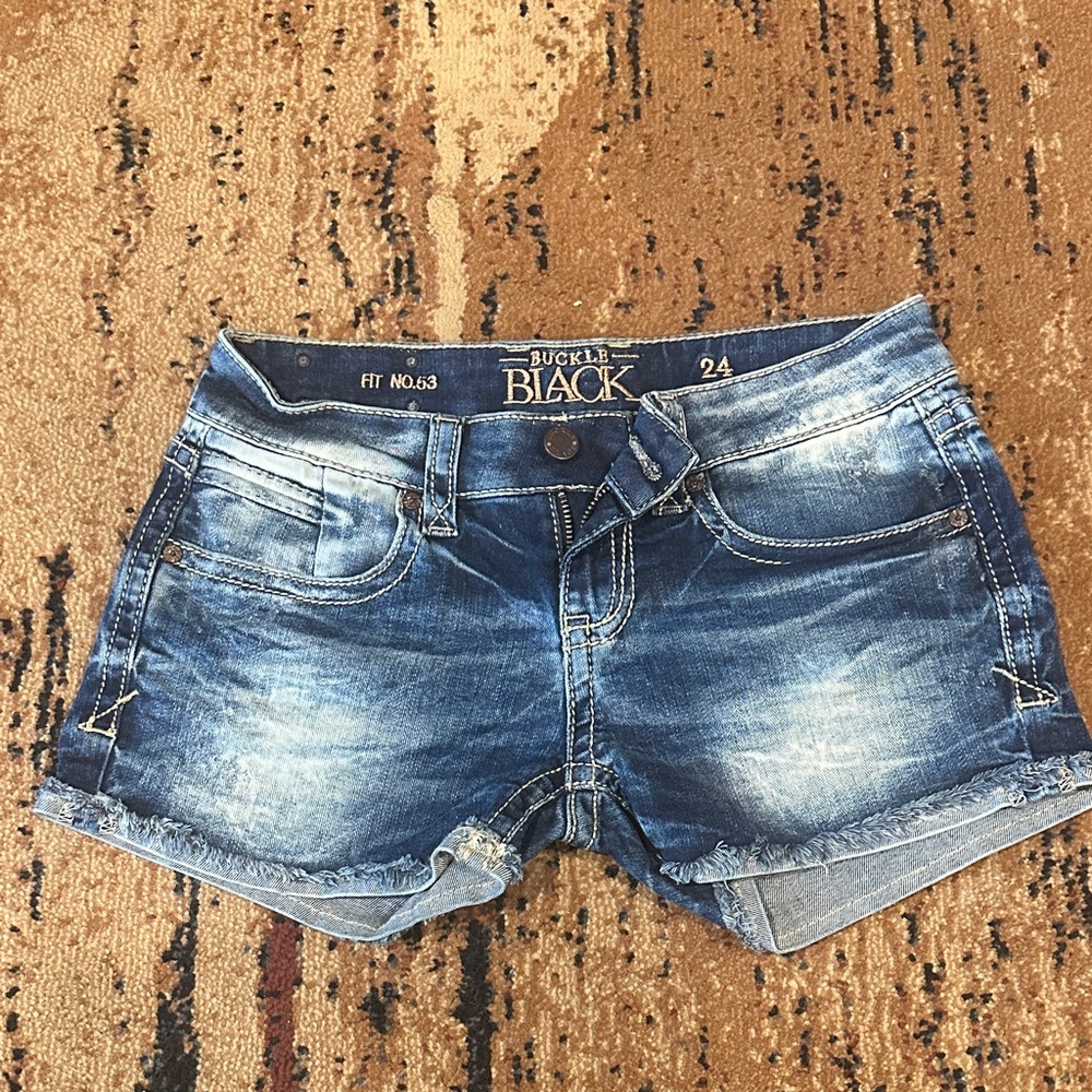 Buckle Blue Denim Shorts